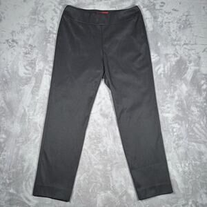 Krazy Larry Textured Pull On Straight Leg Pants Black Size 8 Made in USA